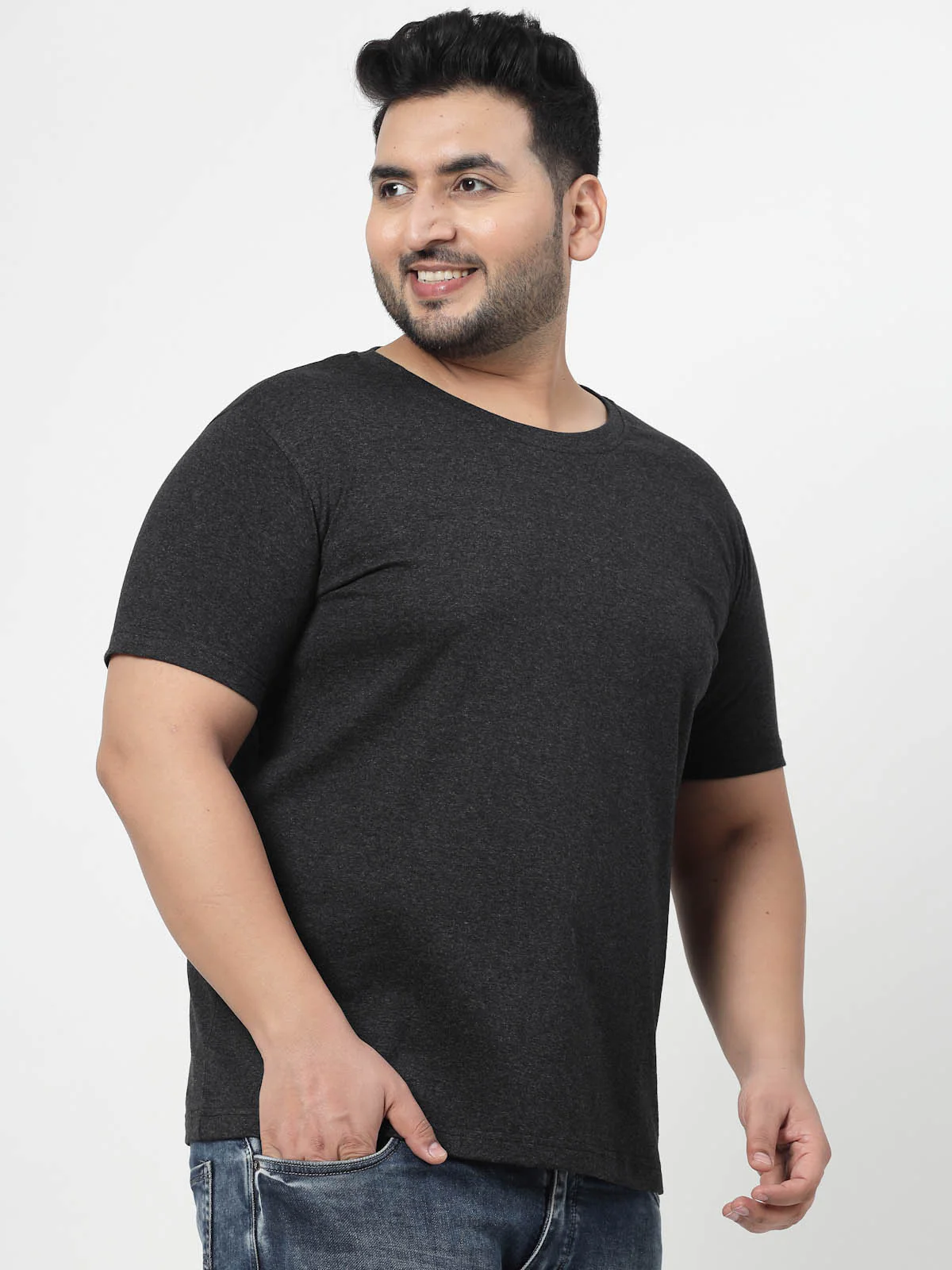 Plus Size GREY COTTON T-SHIRT - Image 6