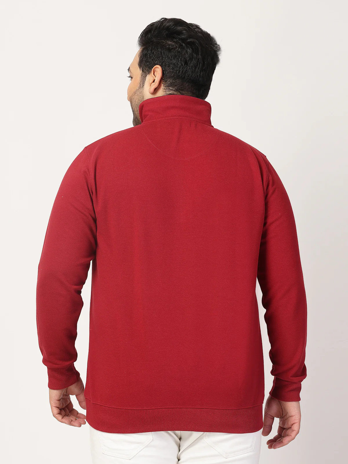 Plus Size Maroon Typography Cotton Pullover Sweatshirt - Image 2