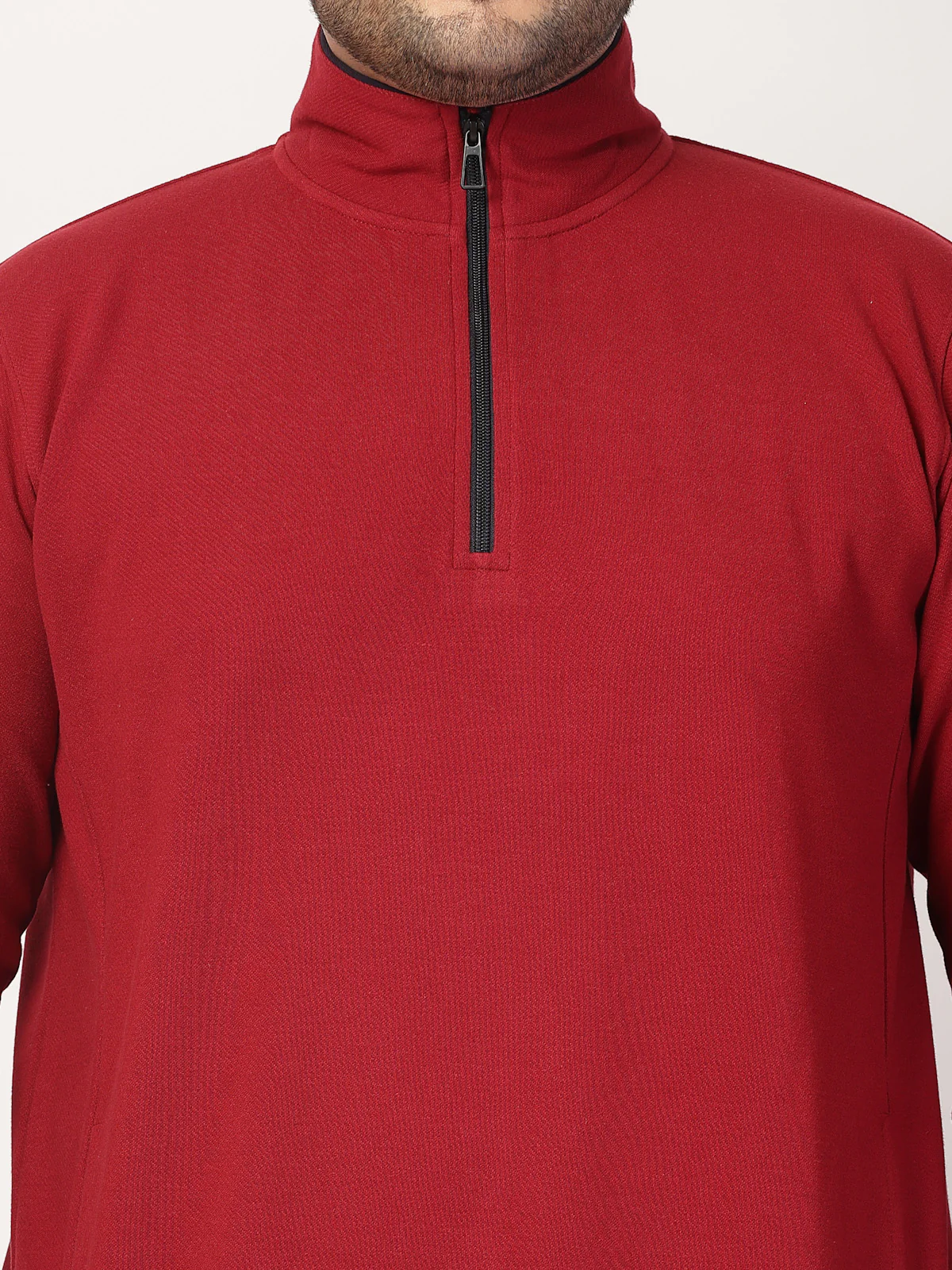 Plus Size Maroon Typography Cotton Pullover Sweatshirt - Image 5