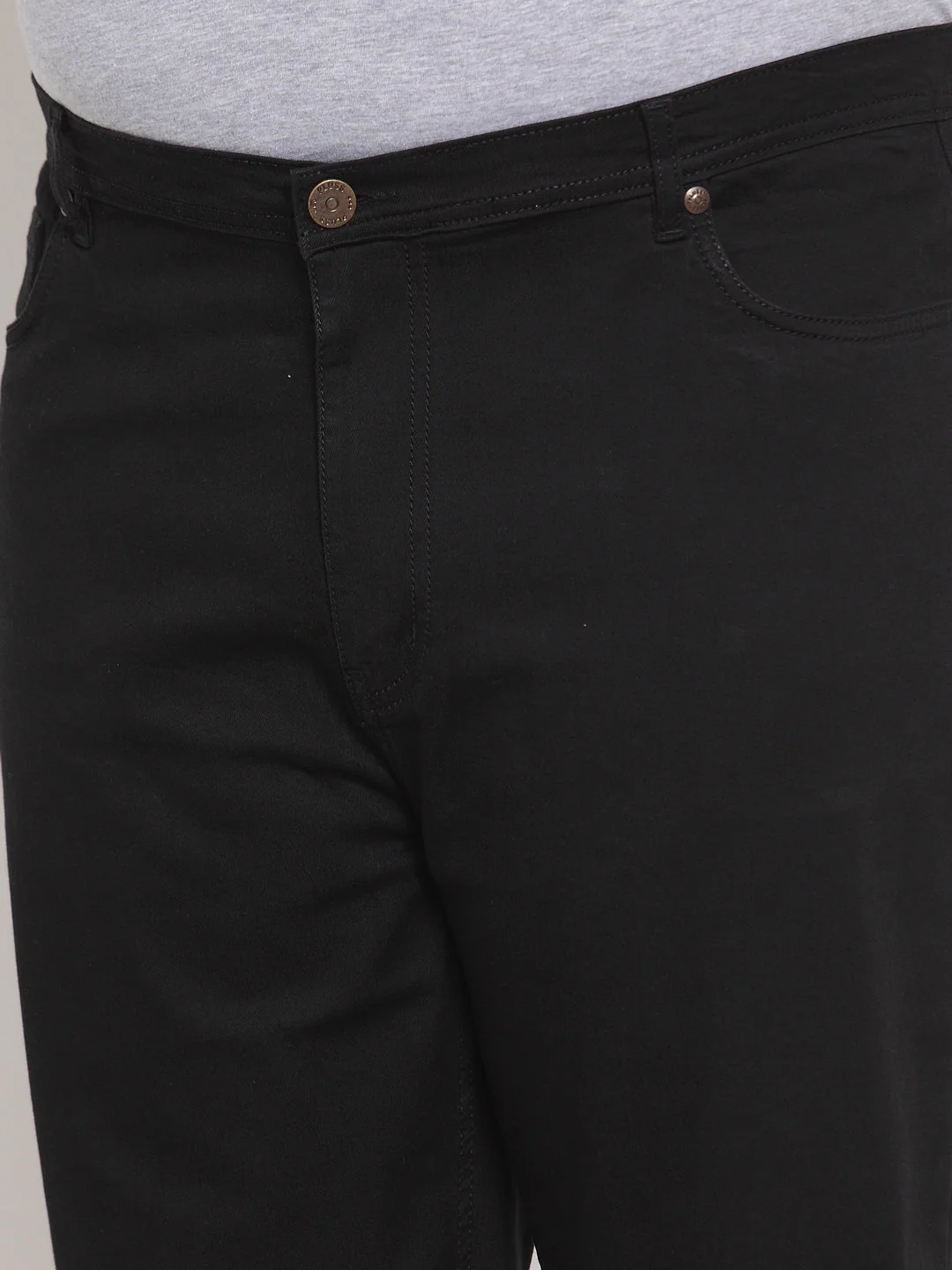 Plus Size Men Black Regular Fit Mid-Rise Clean Look Jeans - Image 5