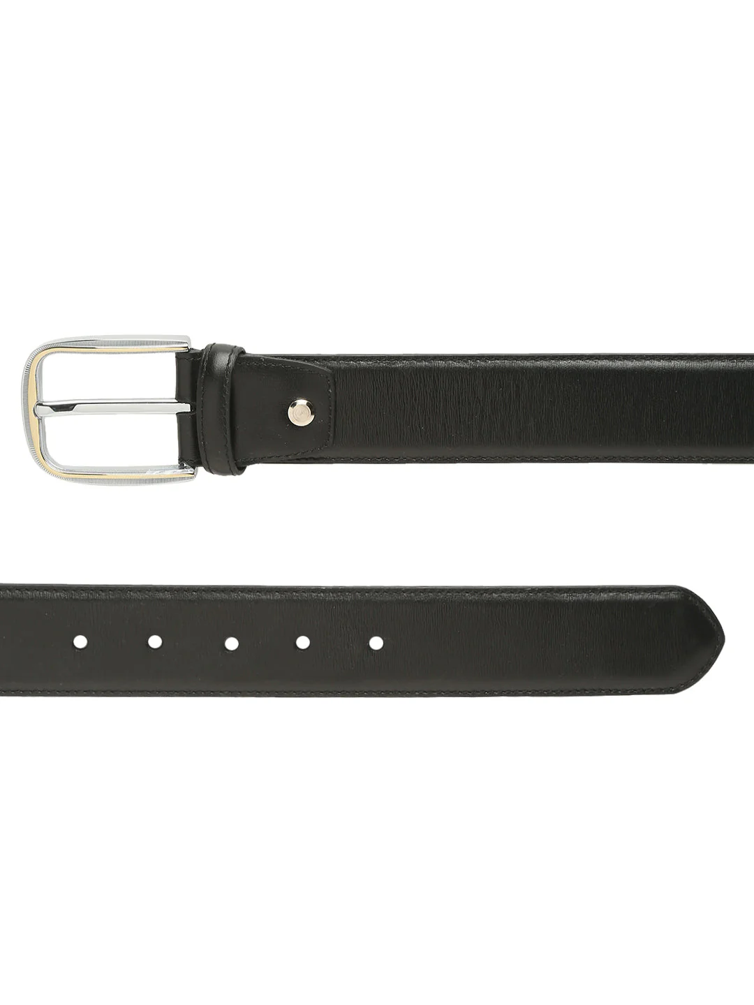 Plus Size Men Black Solid Leather Belt - Image 4