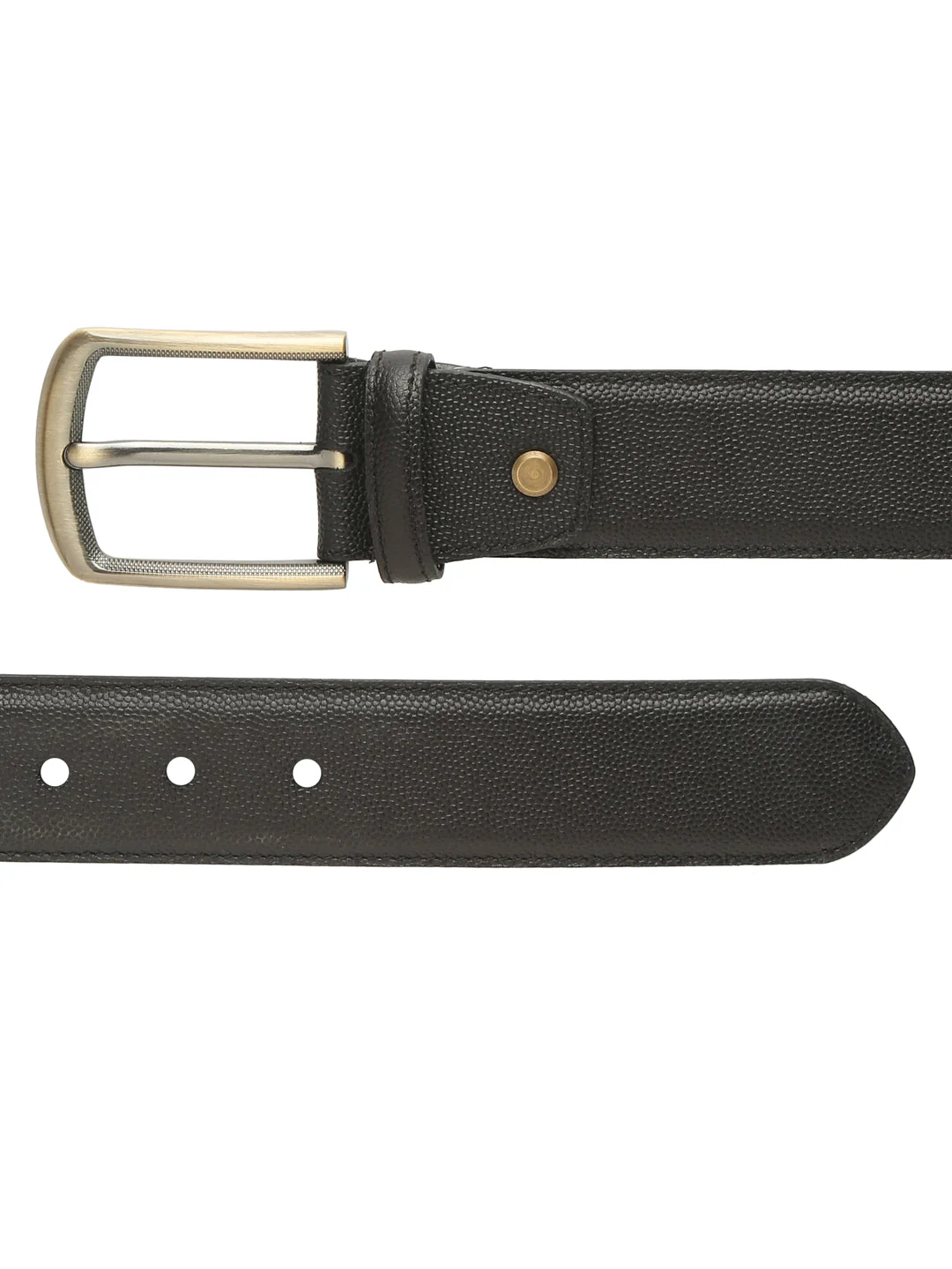 Plus Size Men Black Textured Leather Belt - Image 4