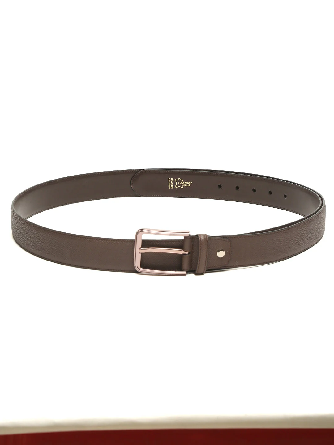 Plus Size Men Black Textured Leather Belt - Image 6