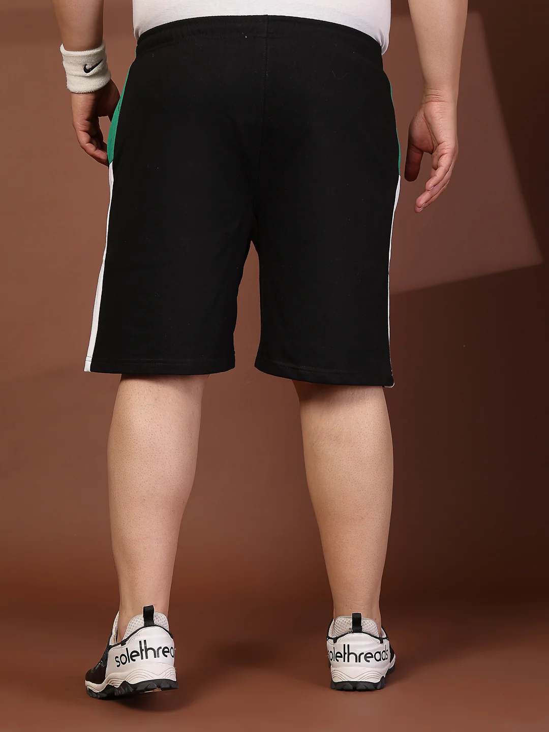 Plus Size Men Black Typography Printed Mid-Rise Regular  Shorts - Image 4