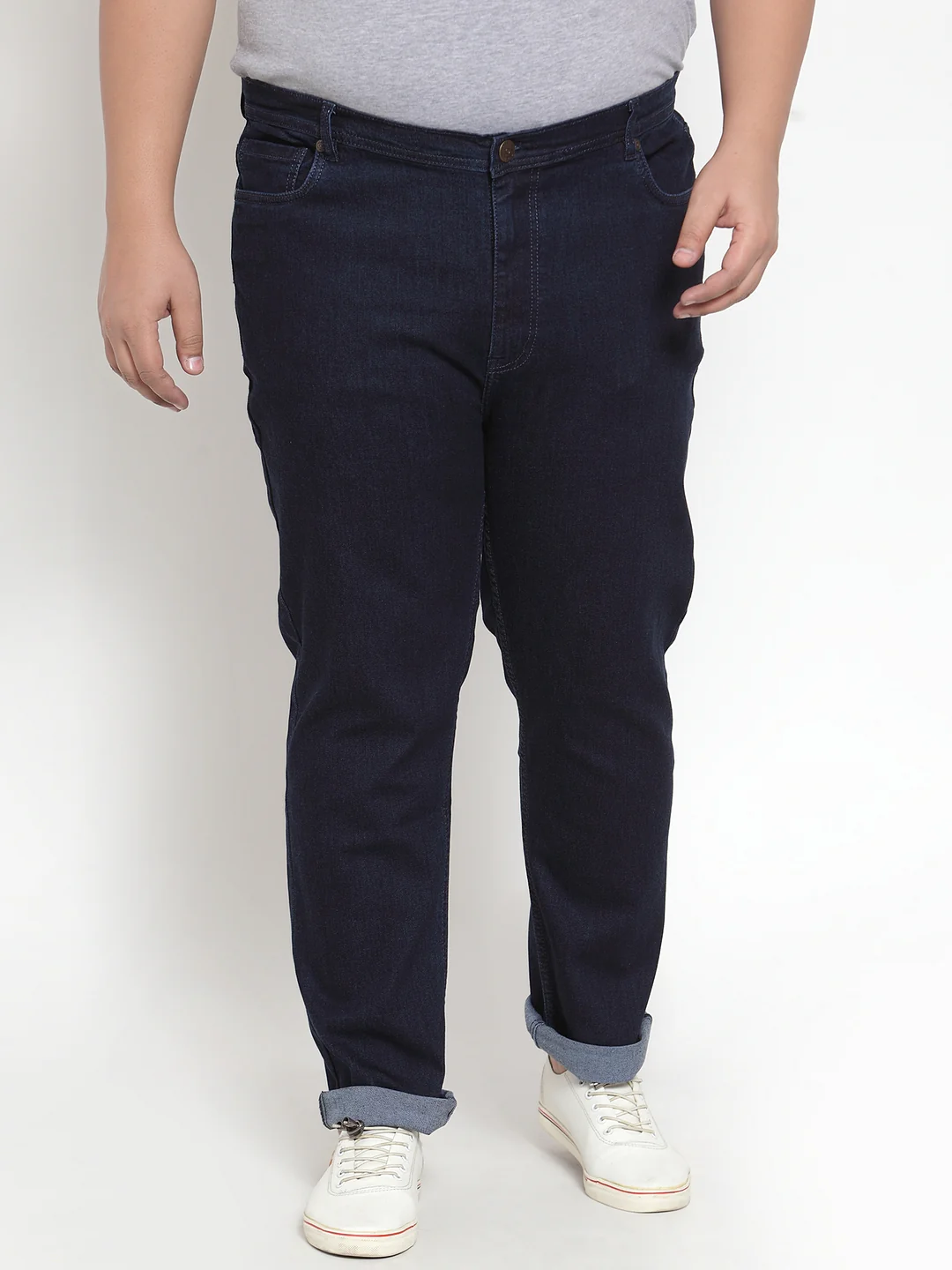 Plus Size Men Blue Regular Fit Mid-Rise Clean Look Jeans