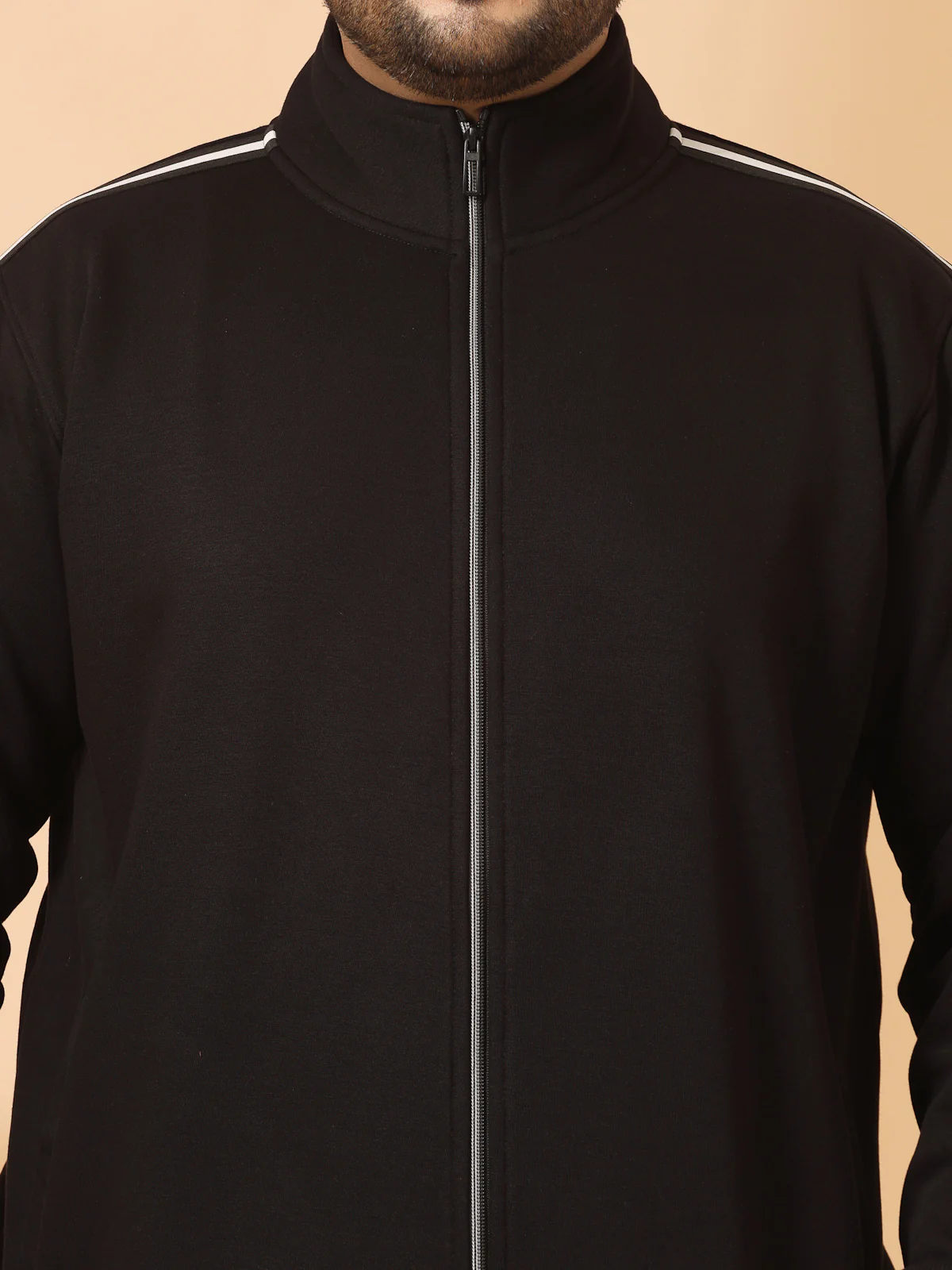 Plus Size Men Fleece Open Front Jacket - Image 5