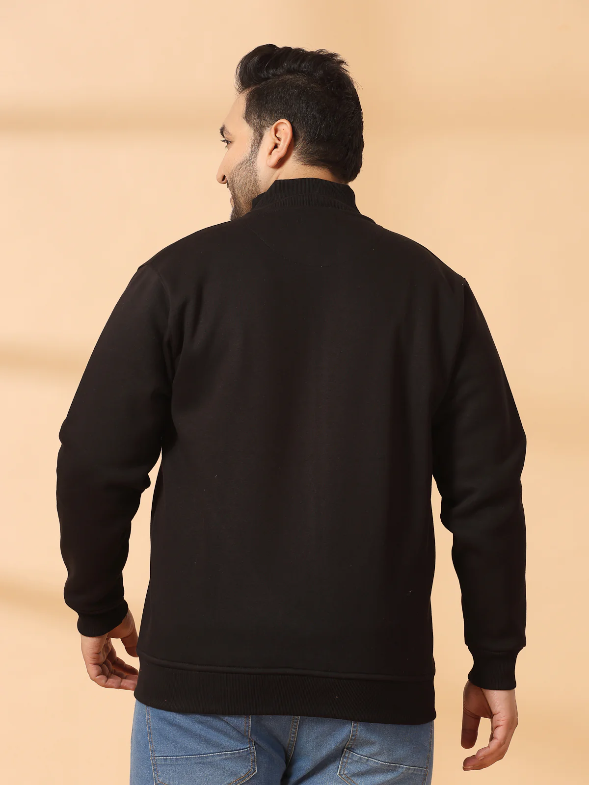 Plus Size Men Fleece Open Front Jacket - Image 2
