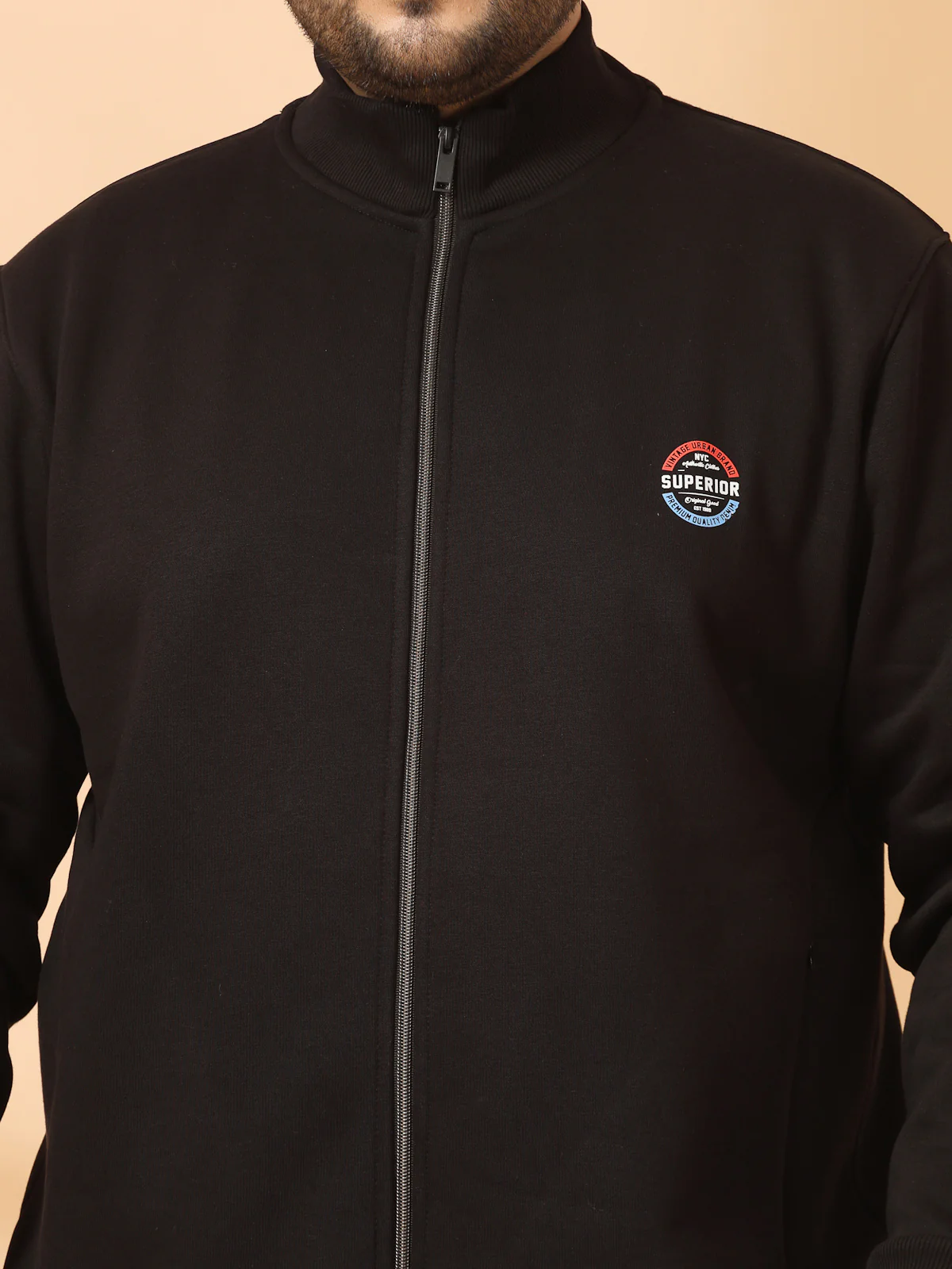 Plus Size Men Fleece Open Front Jacket - Image 5