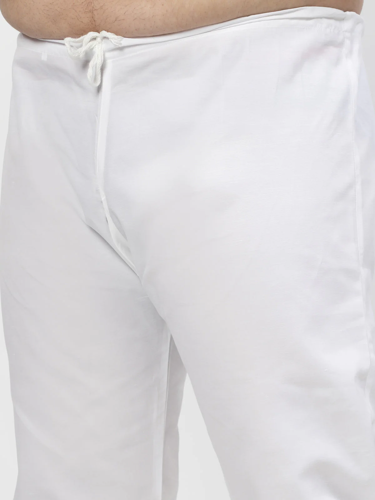 Plus Size Men Green & White Solid Kurta with Pyjamas - Image 7