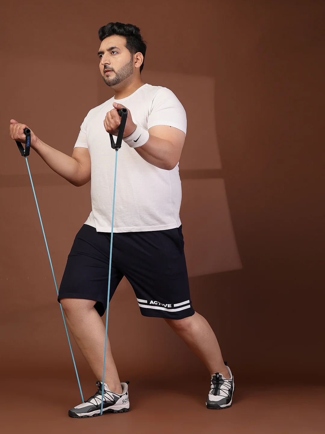 Plus Size Men Navy Blue Solid Regular Fit Regular Shorts - Image 8
