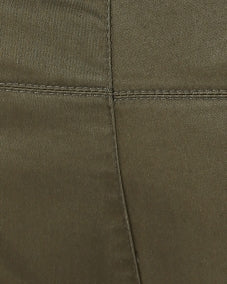Plus Size Men Olive Green Solid Smart Fit Flat-Front Trousers - Image 7