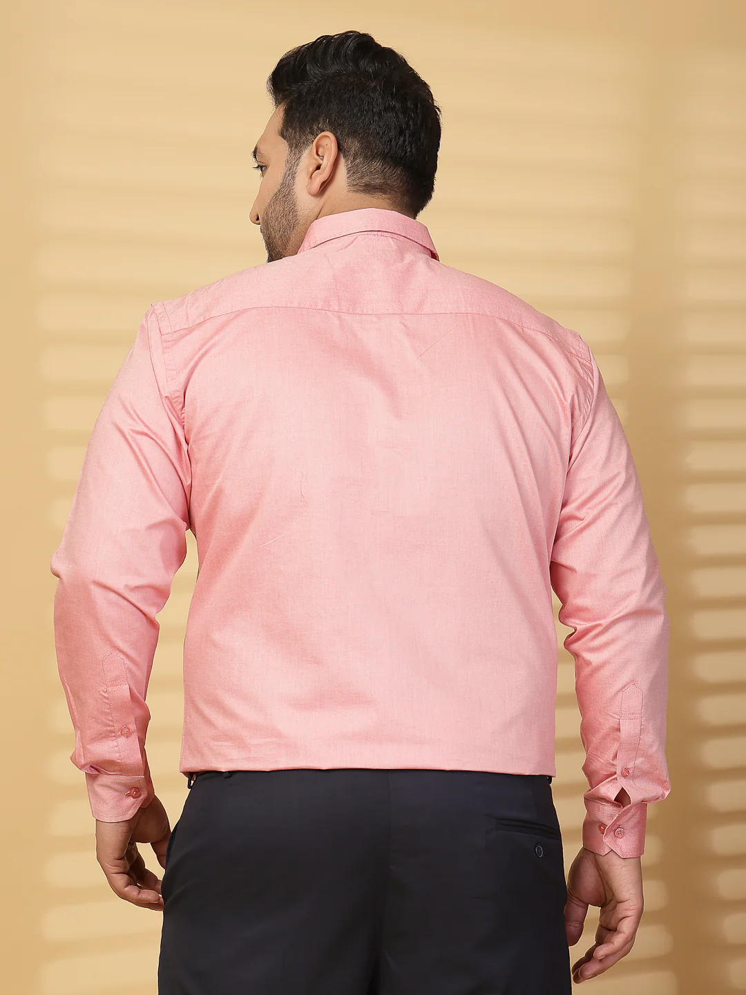 Plus Size Men Pink Formal Shirt - Image 4