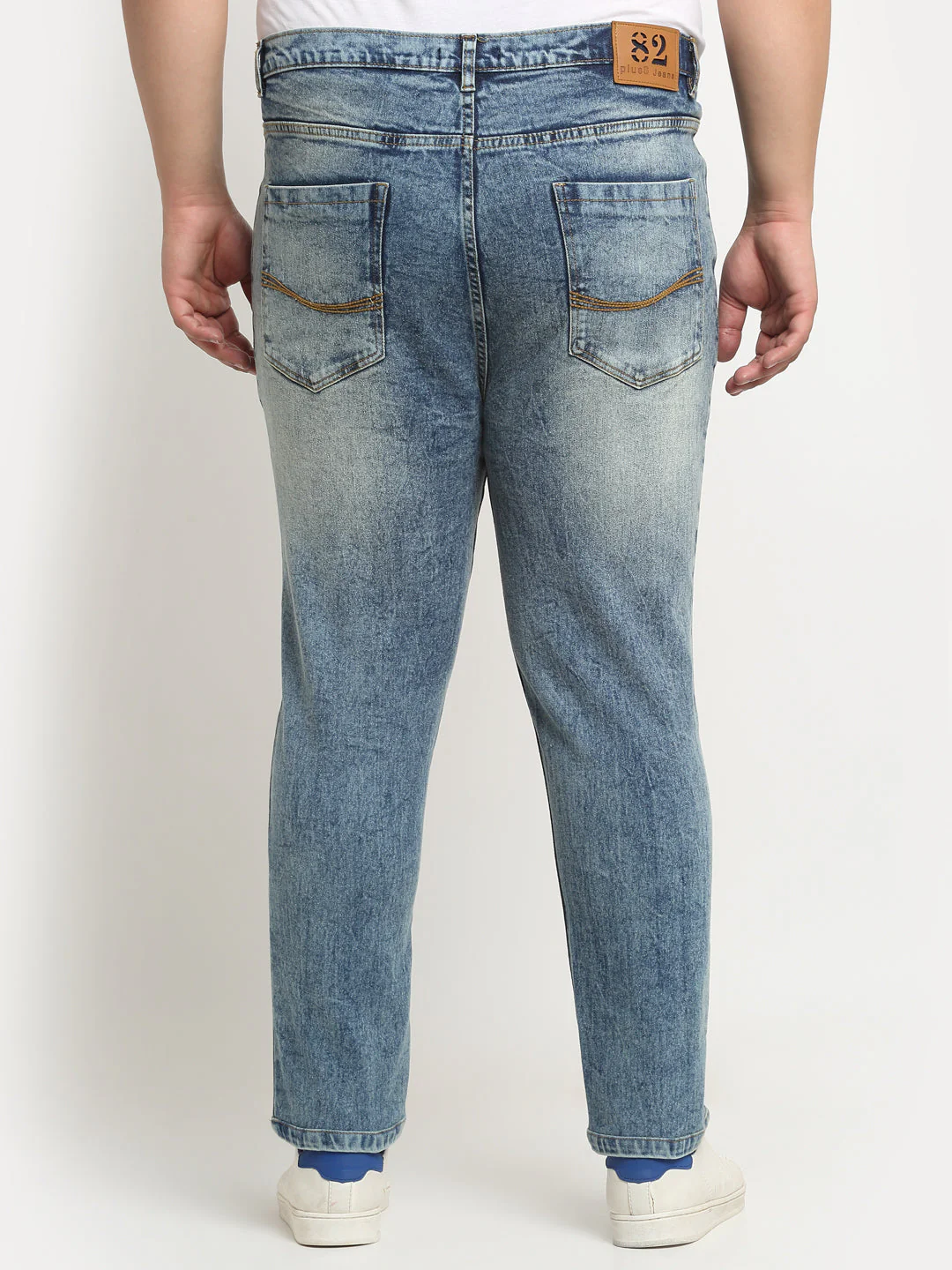 Plus Size Men  Comfort Regular-Fit Heavy Fade Stretchable Cotton Jeans - Image 5
