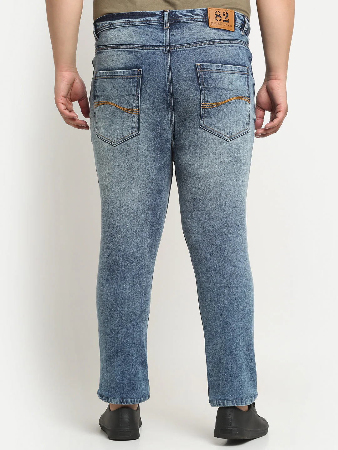 Plus Size Men  Comfort Regular-Fit Heavy Fade Stretchable Cotton Jeans - Image 5