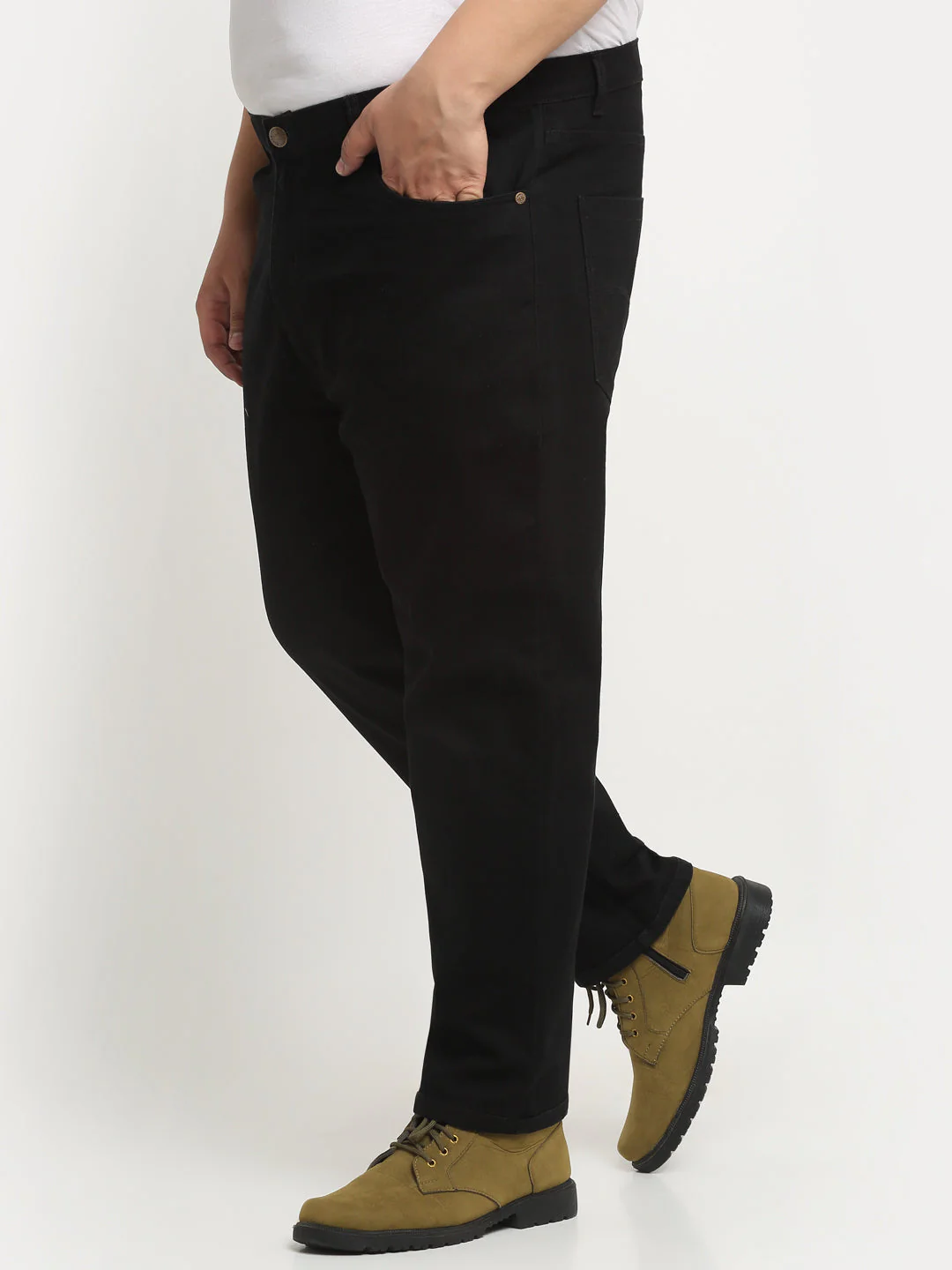 Plus Size Men  Comfort Regular-Fit Stretchable Cotton Jeans - Image 3