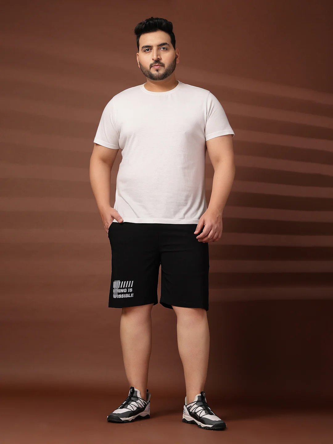 Plus Size Men  Mid-Rise Stretchable Shorts - Image 2