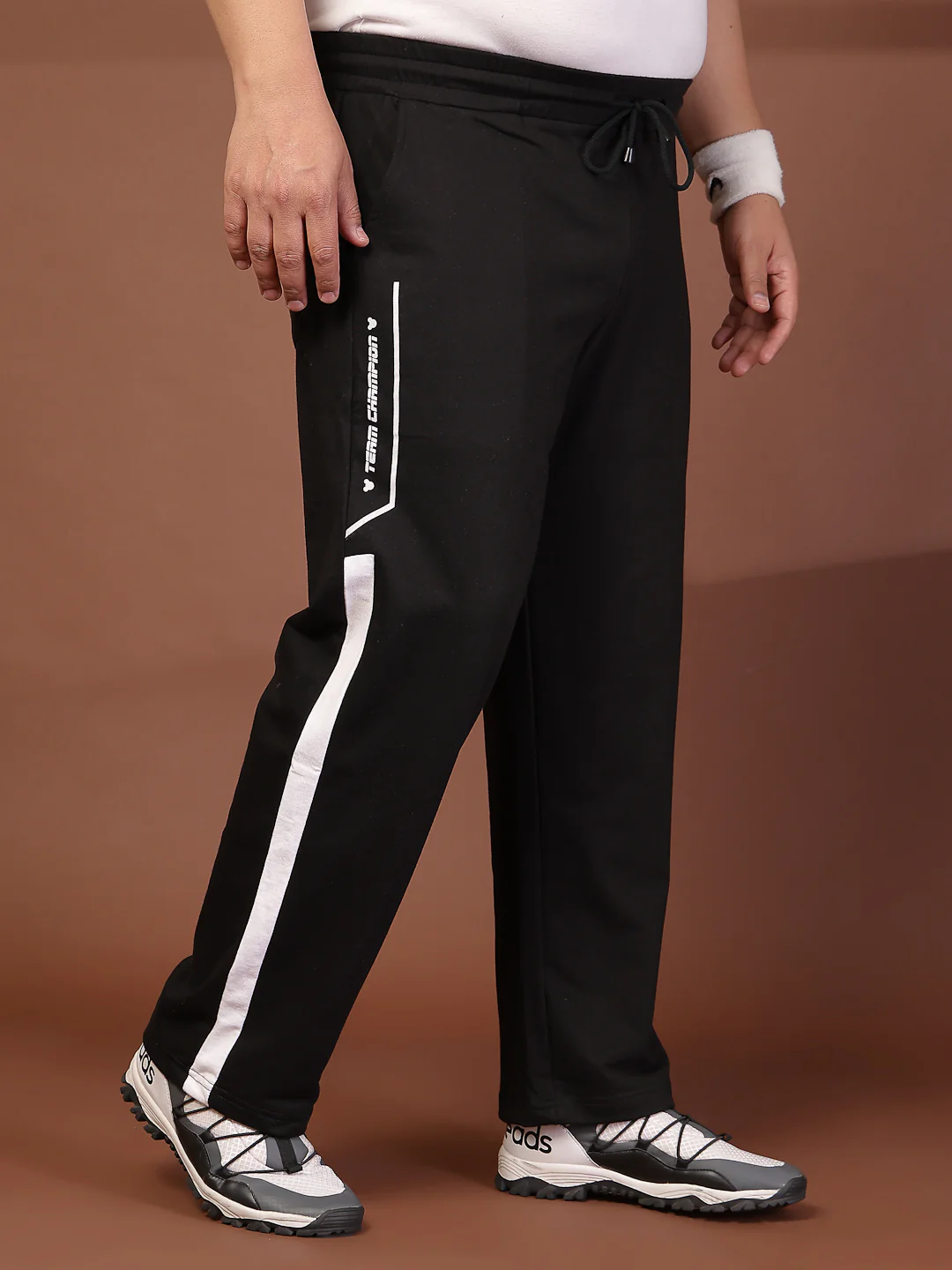 Plus Size Men Printed Mid-Rise Regular Fit Track Pant
