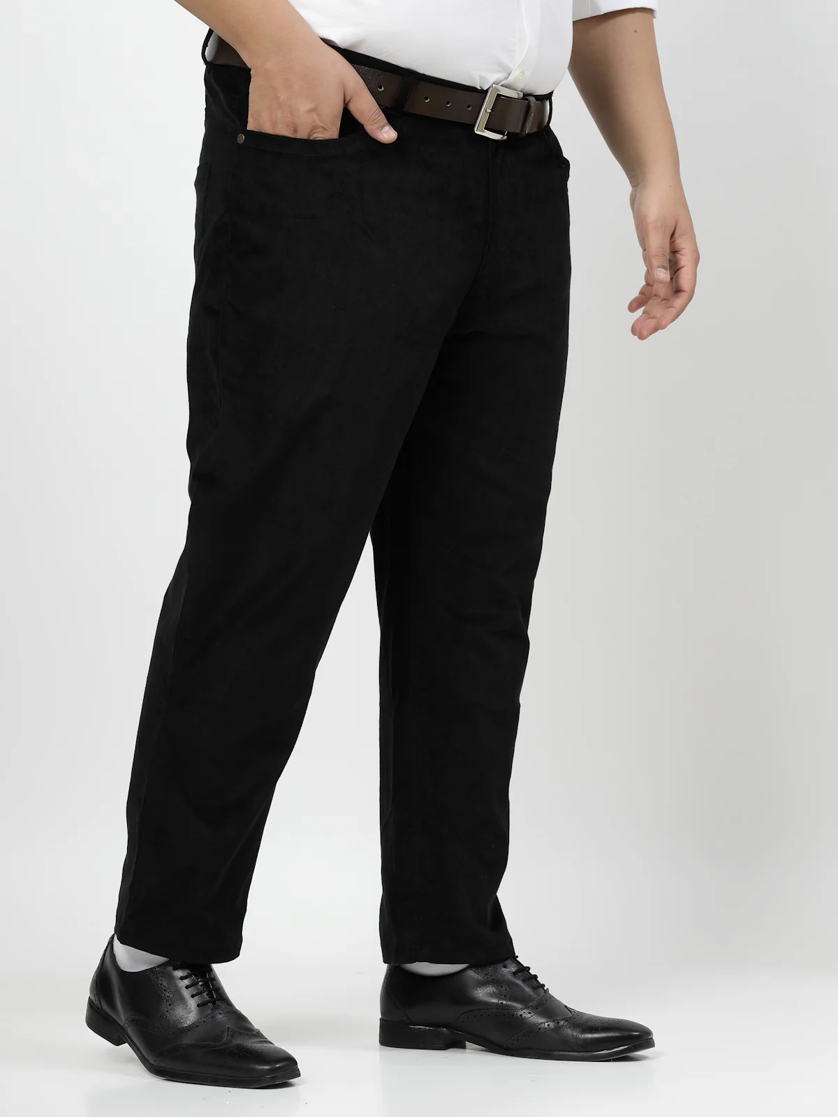 Plus Size Men Smart Fit Corduroy Chinos Trousers - Image 4