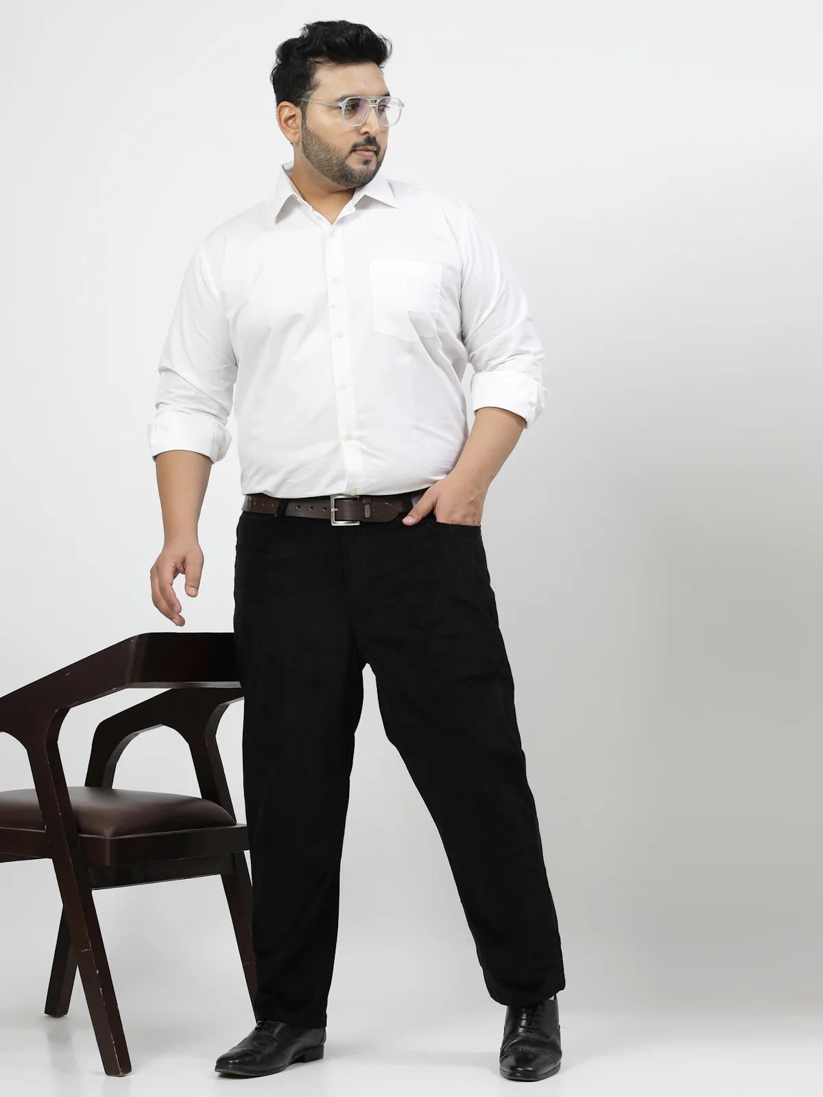 Plus Size Men Smart Fit Corduroy Chinos Trousers - Image 5