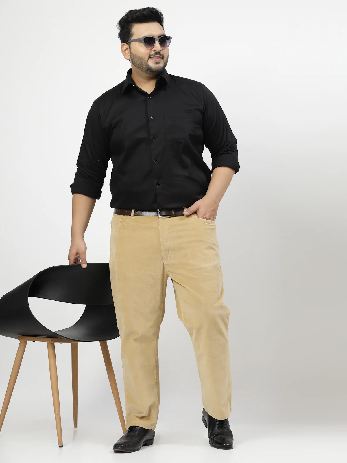 Plus Size Men Smart Fit Corduroy Chinos Trousers - Image 3