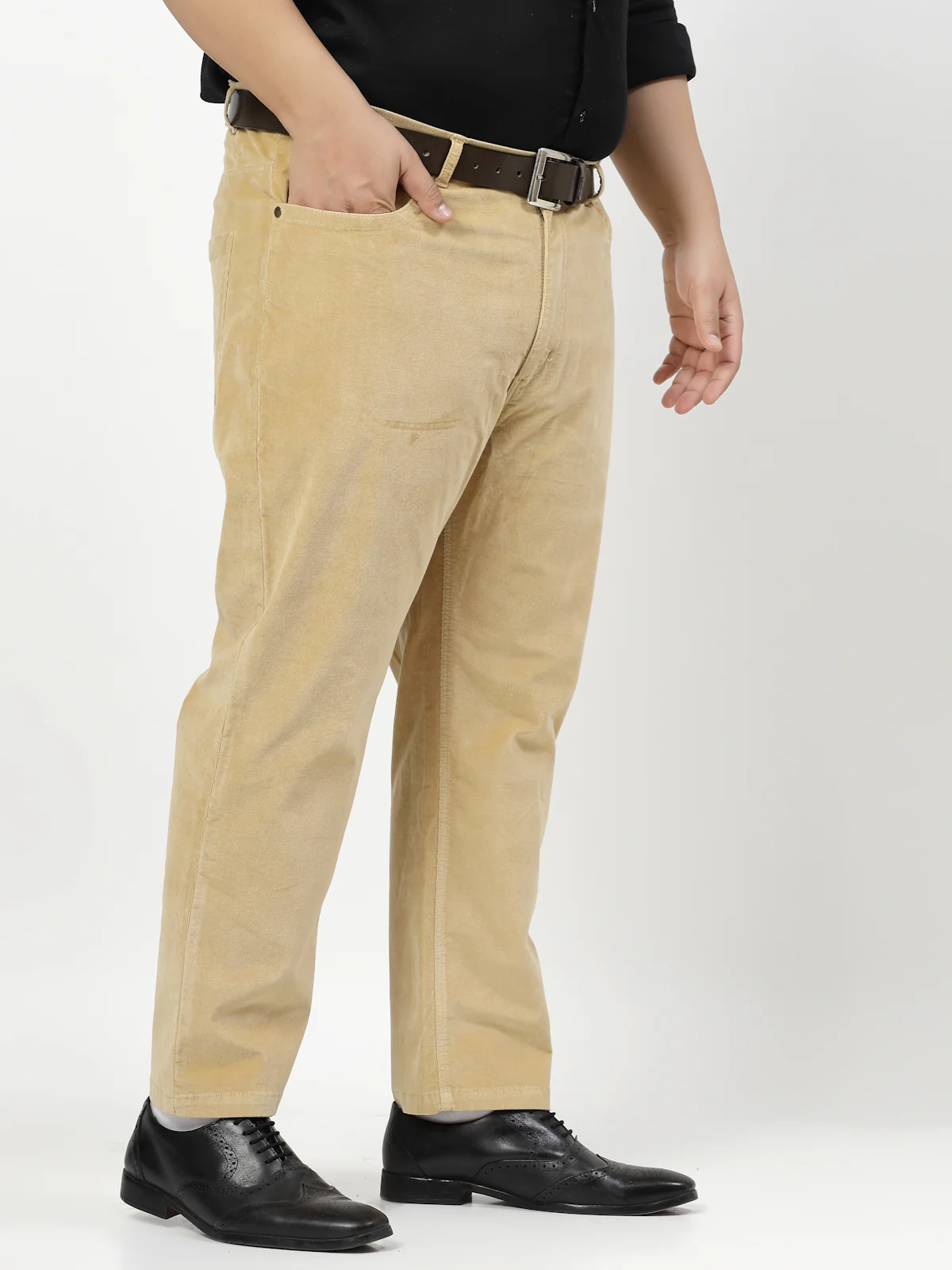 Plus Size Men Smart Fit Corduroy Chinos Trousers - Image 4