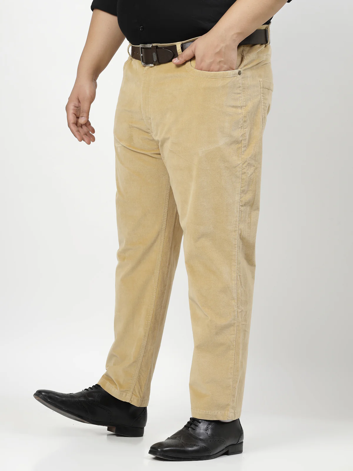 Plus Size Men Smart Fit Corduroy Chinos Trousers - Image 5