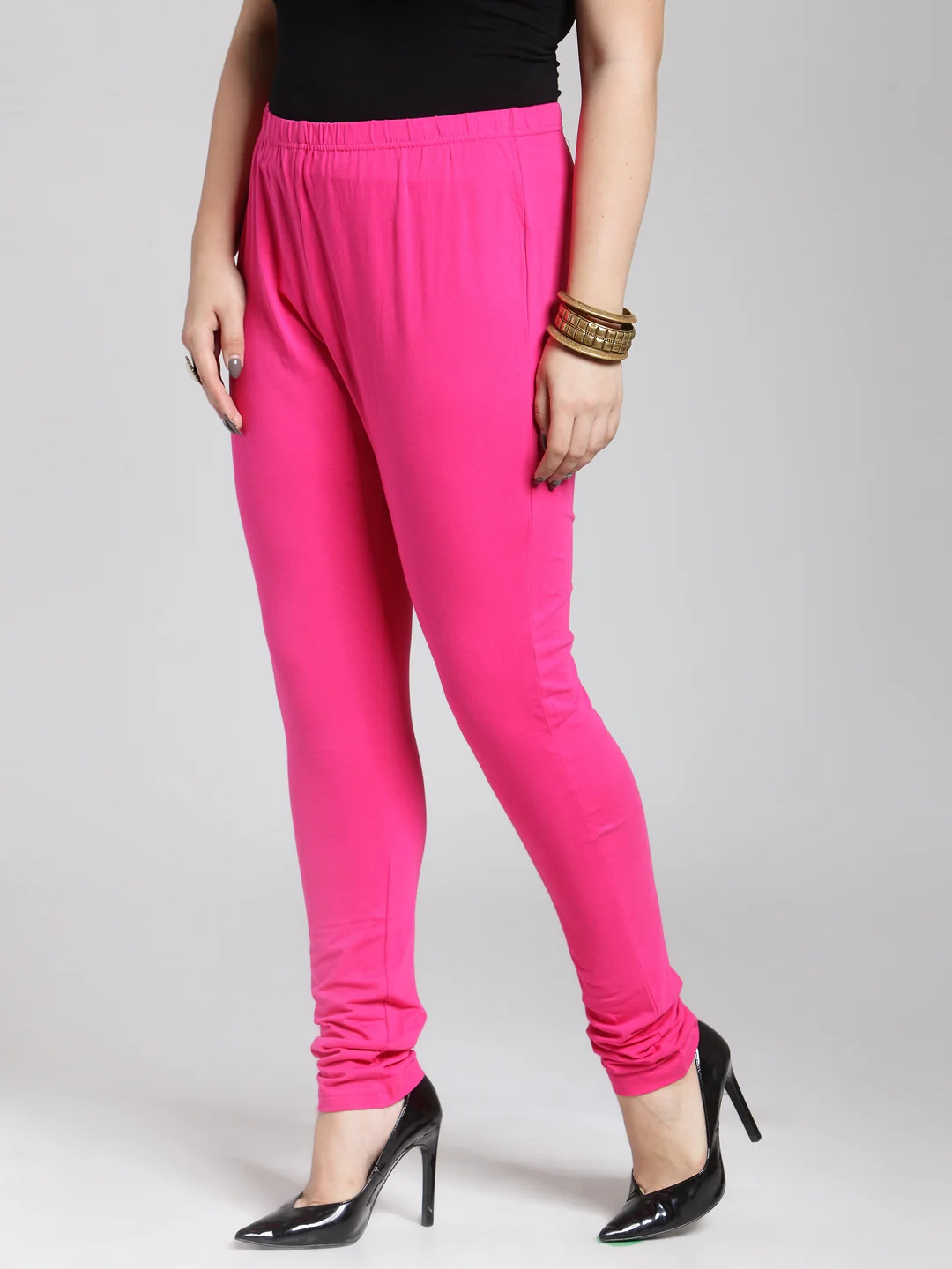Plus Size Pink Solid Legging - Image 3