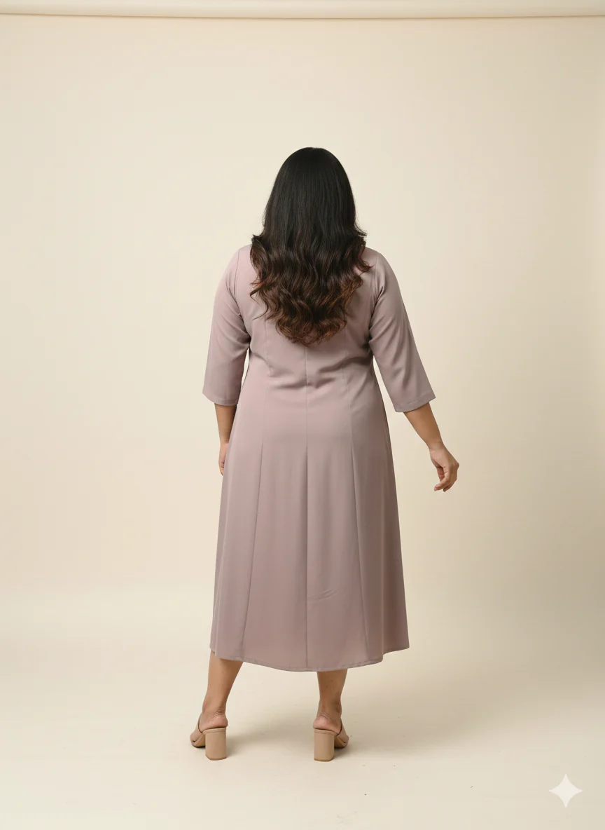 Plus Size A-Line Midi Dress - Image 3