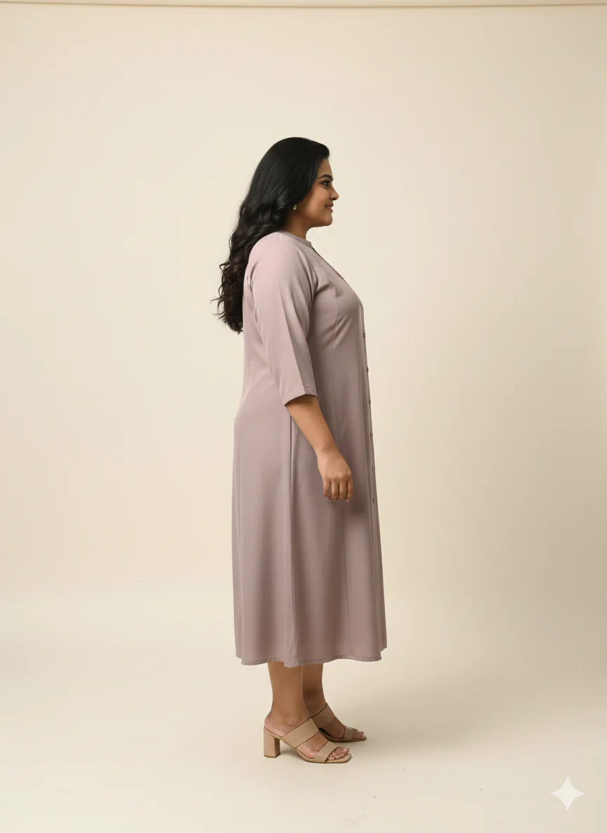 Plus Size A-Line Midi Dress - Image 4