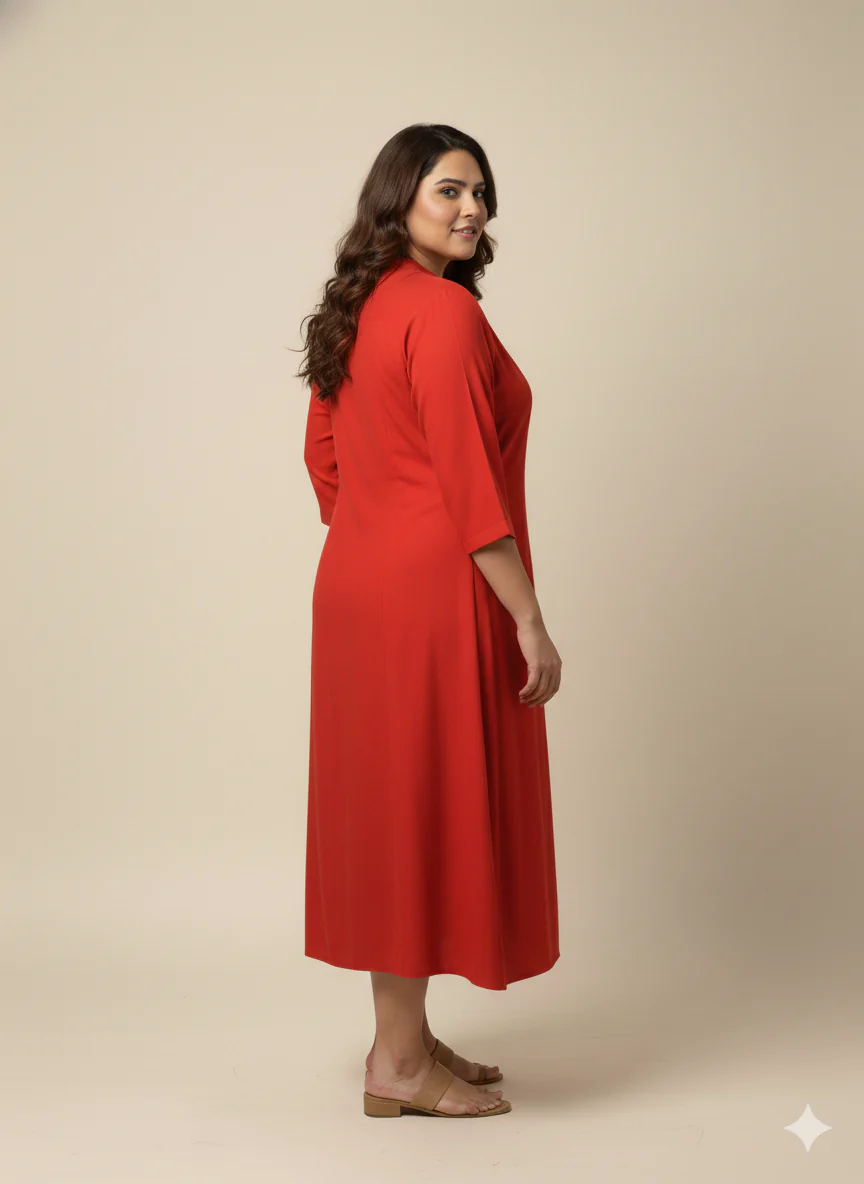 Plus Size A-Line Midi Dress - Image 2