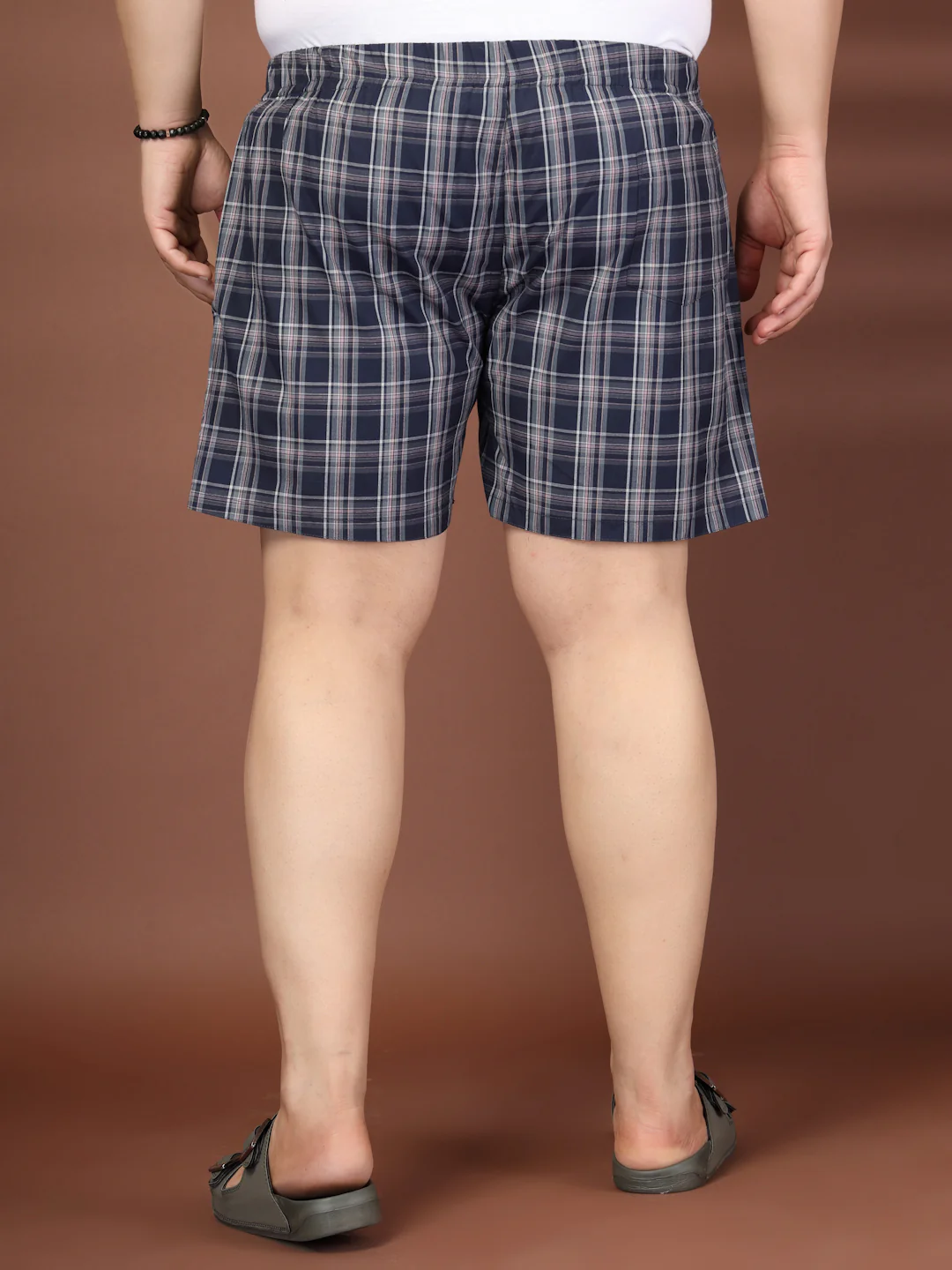 Plus Size Checked Cotton Mid-Rise Boxers - Image 7