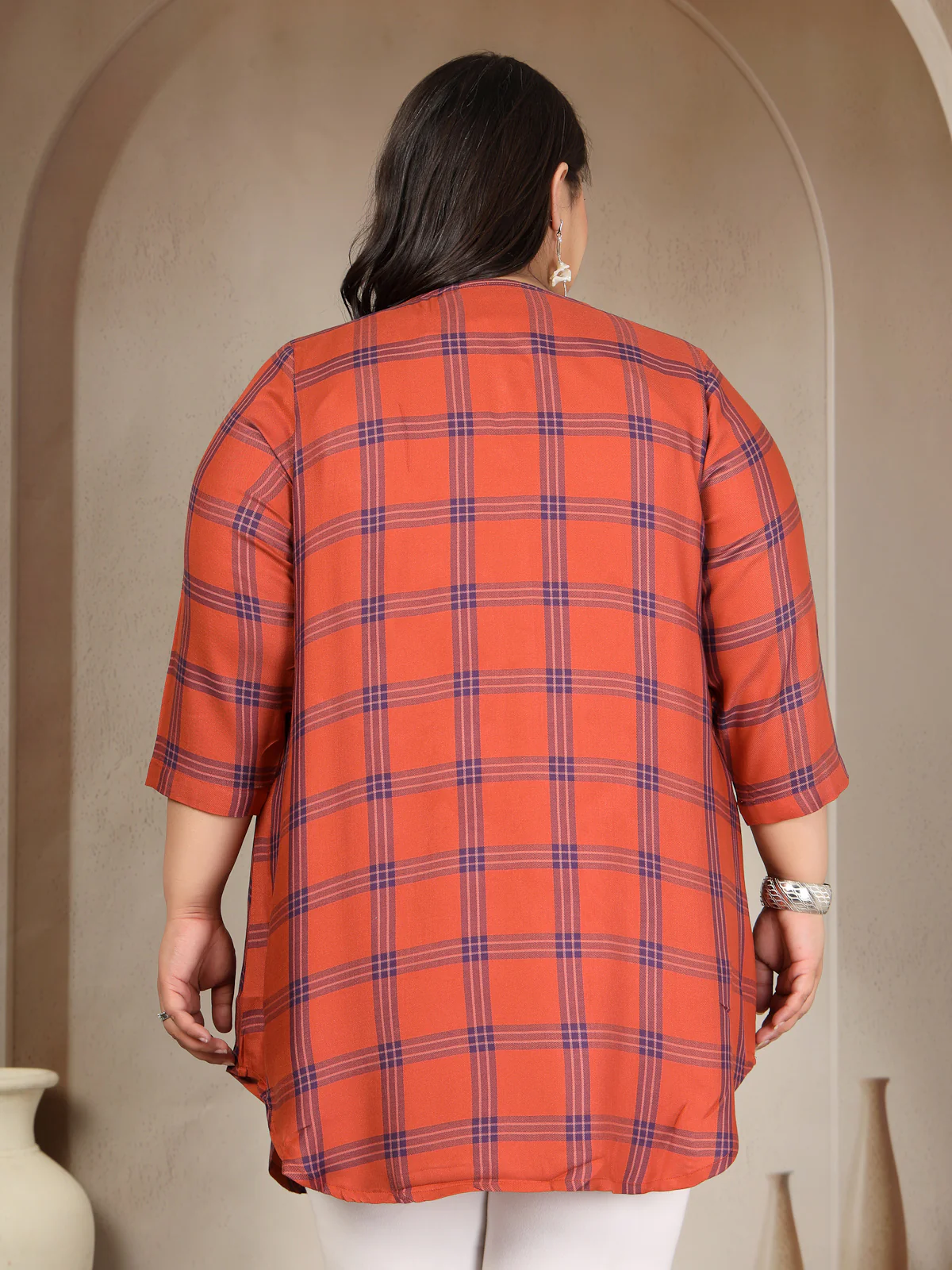 Plus Size Checked Top - Image 2