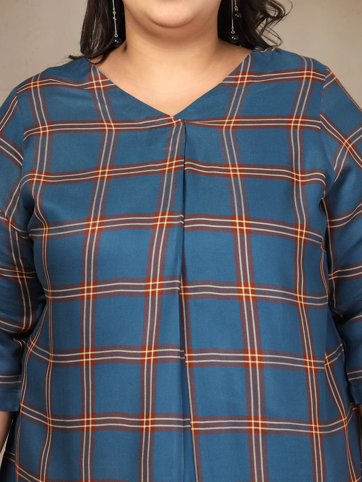 Plus Size Checked Top - Image 6
