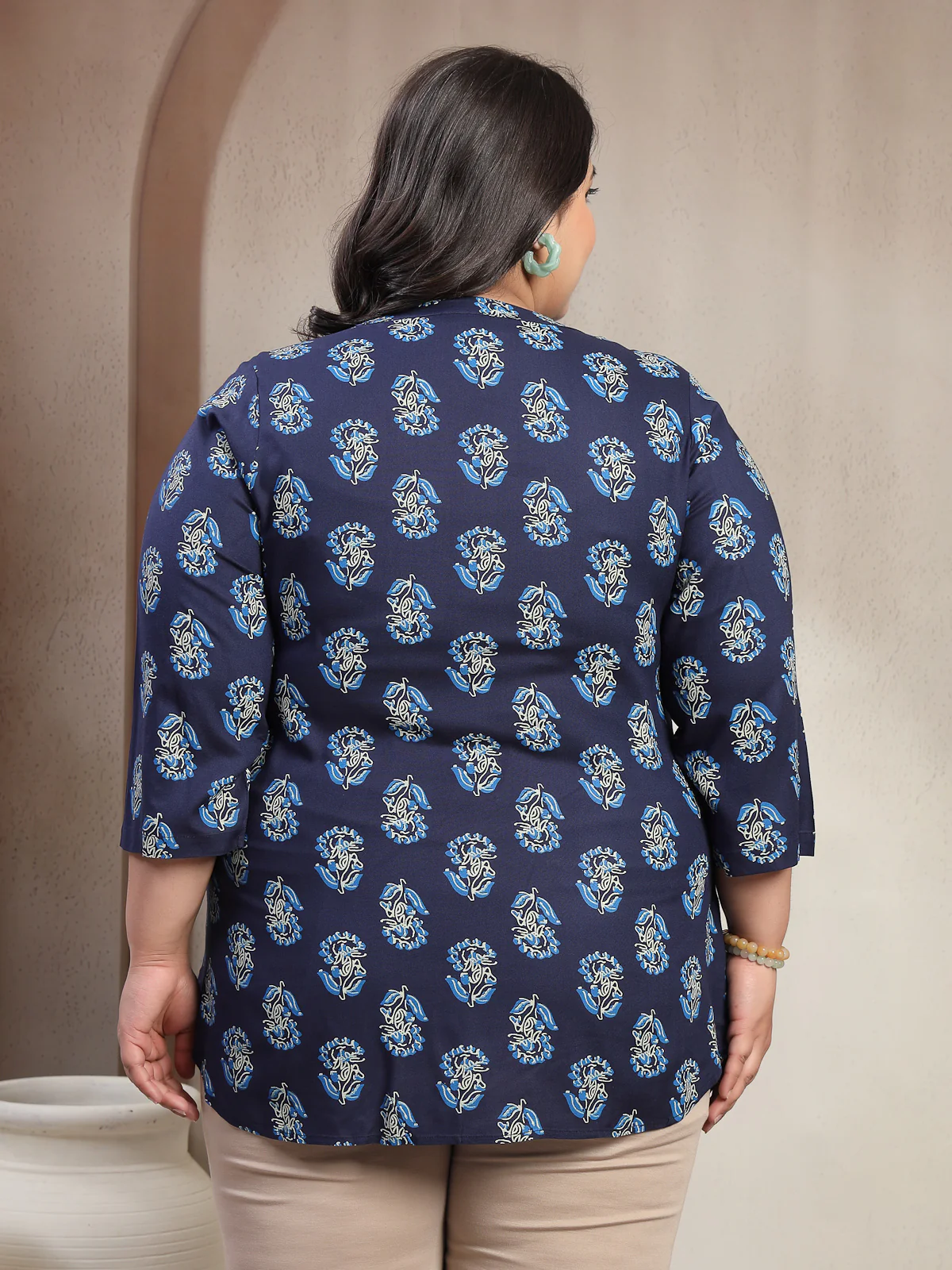 Plus Size Ethnic Motifs Print Top - Image 2