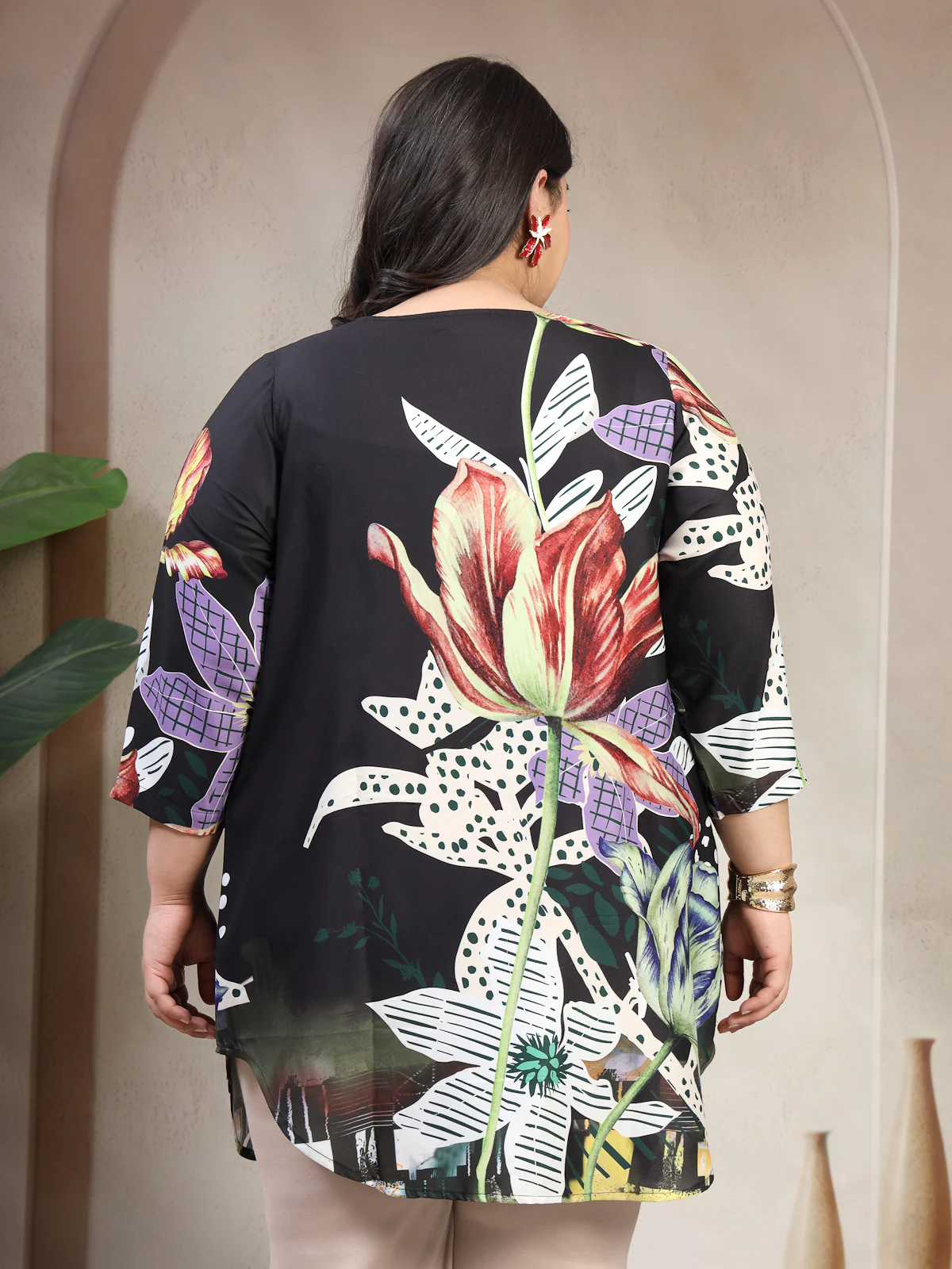 Plus Size Floral Print Top - Image 2