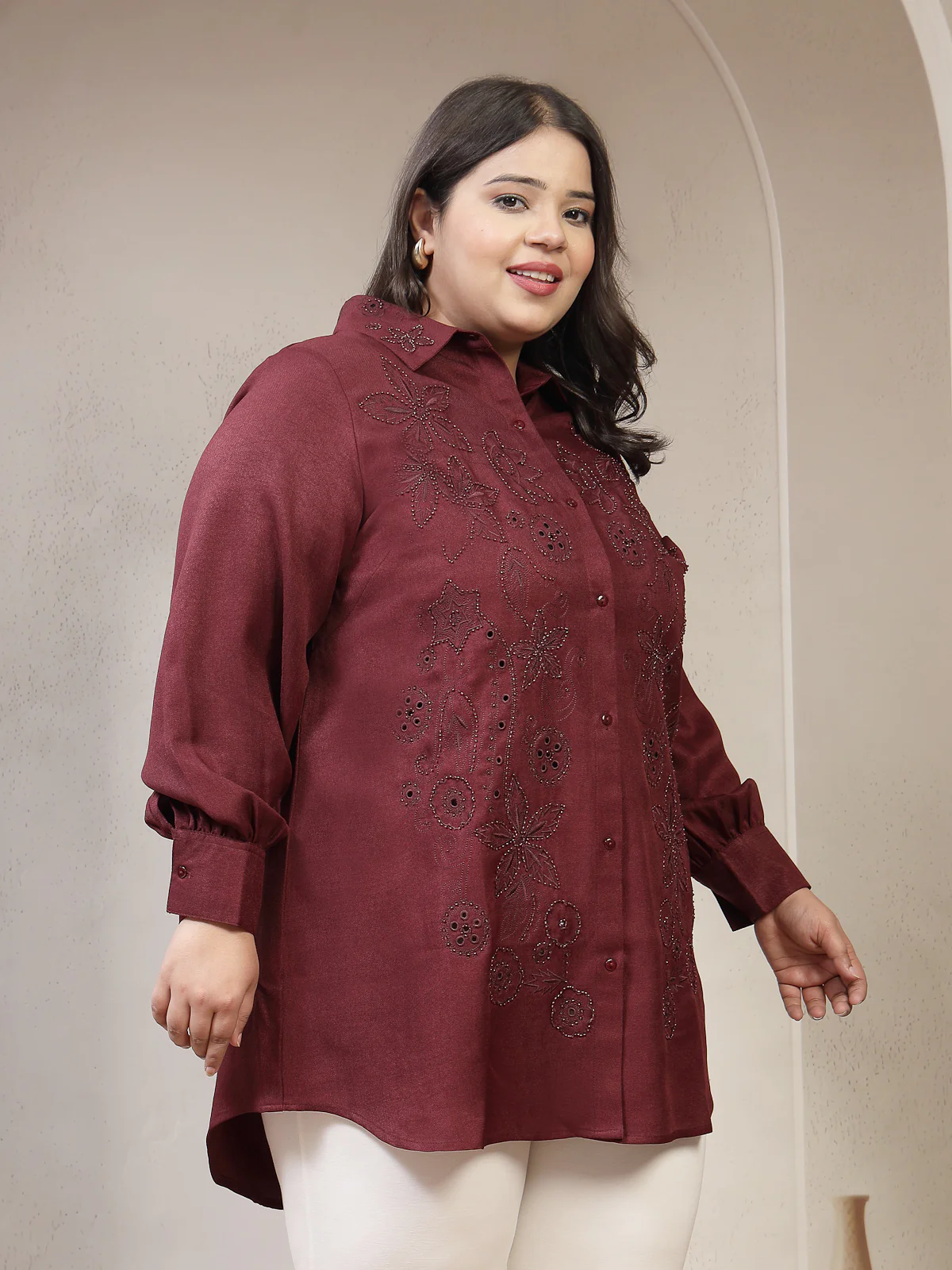 Plus Size Emb Tunic With Hand Embellishments - Image 4