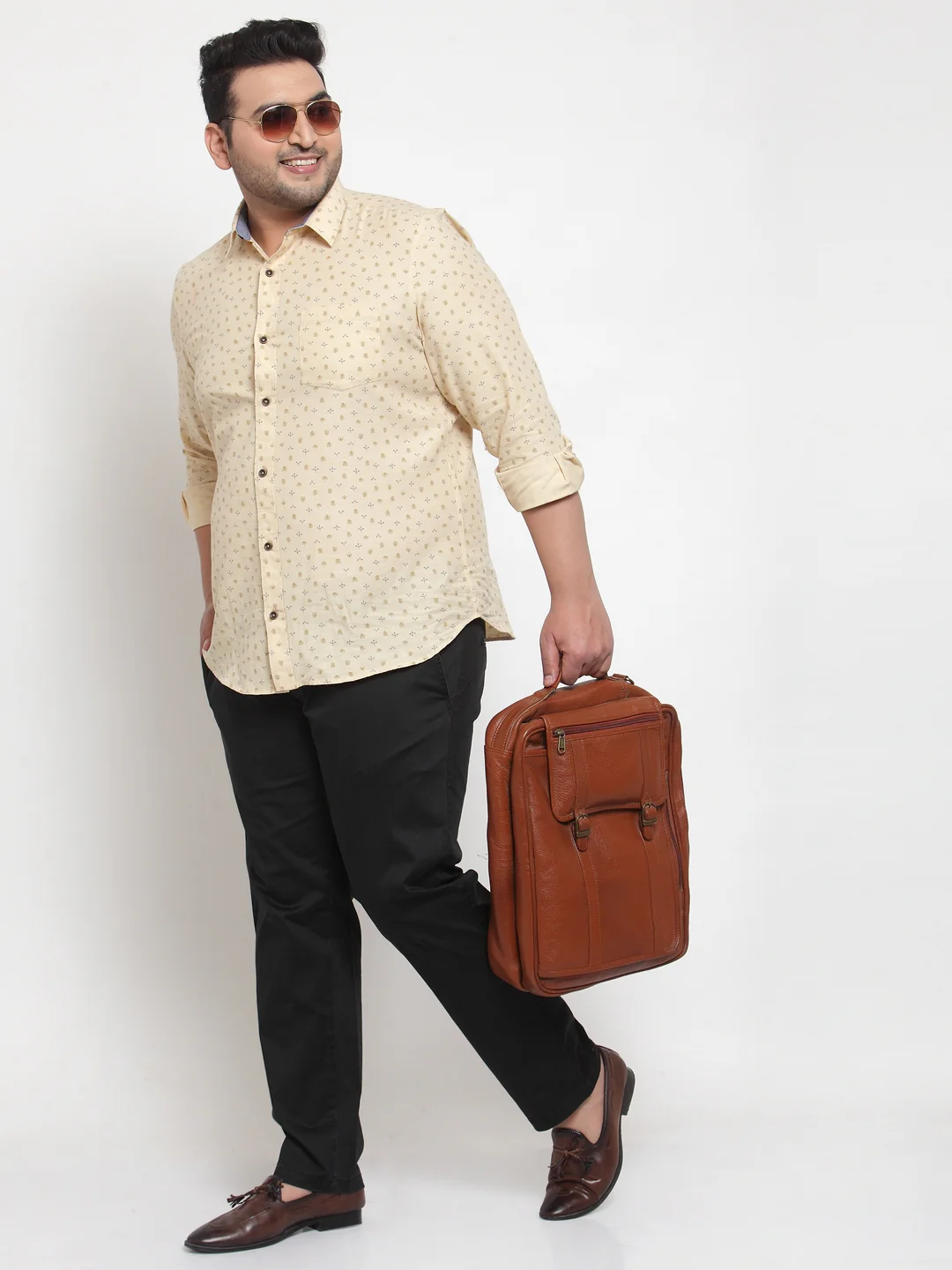 Plus Size Men Black Trousers - Image 3