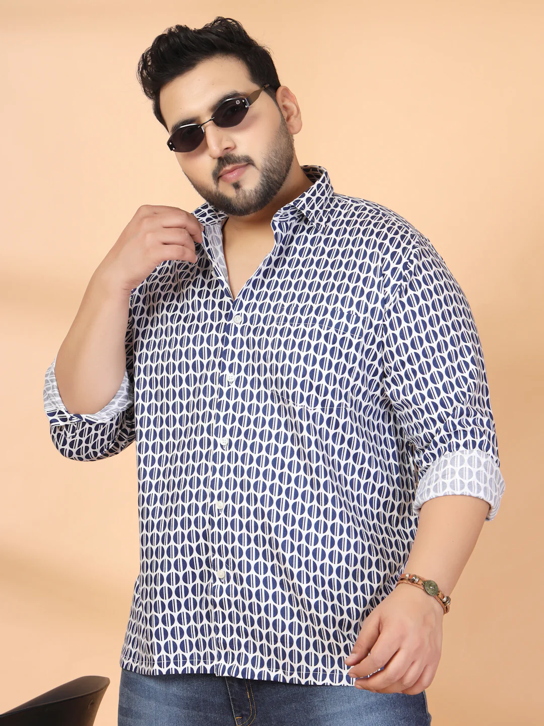 Plus Size Men Classic Printed Casual Shirt - Image 8