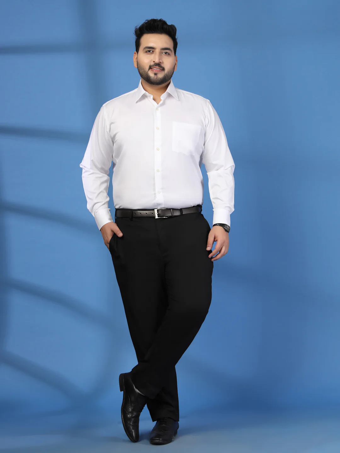 Plus Size Men Classic Solid Formal Shirt - Image 4