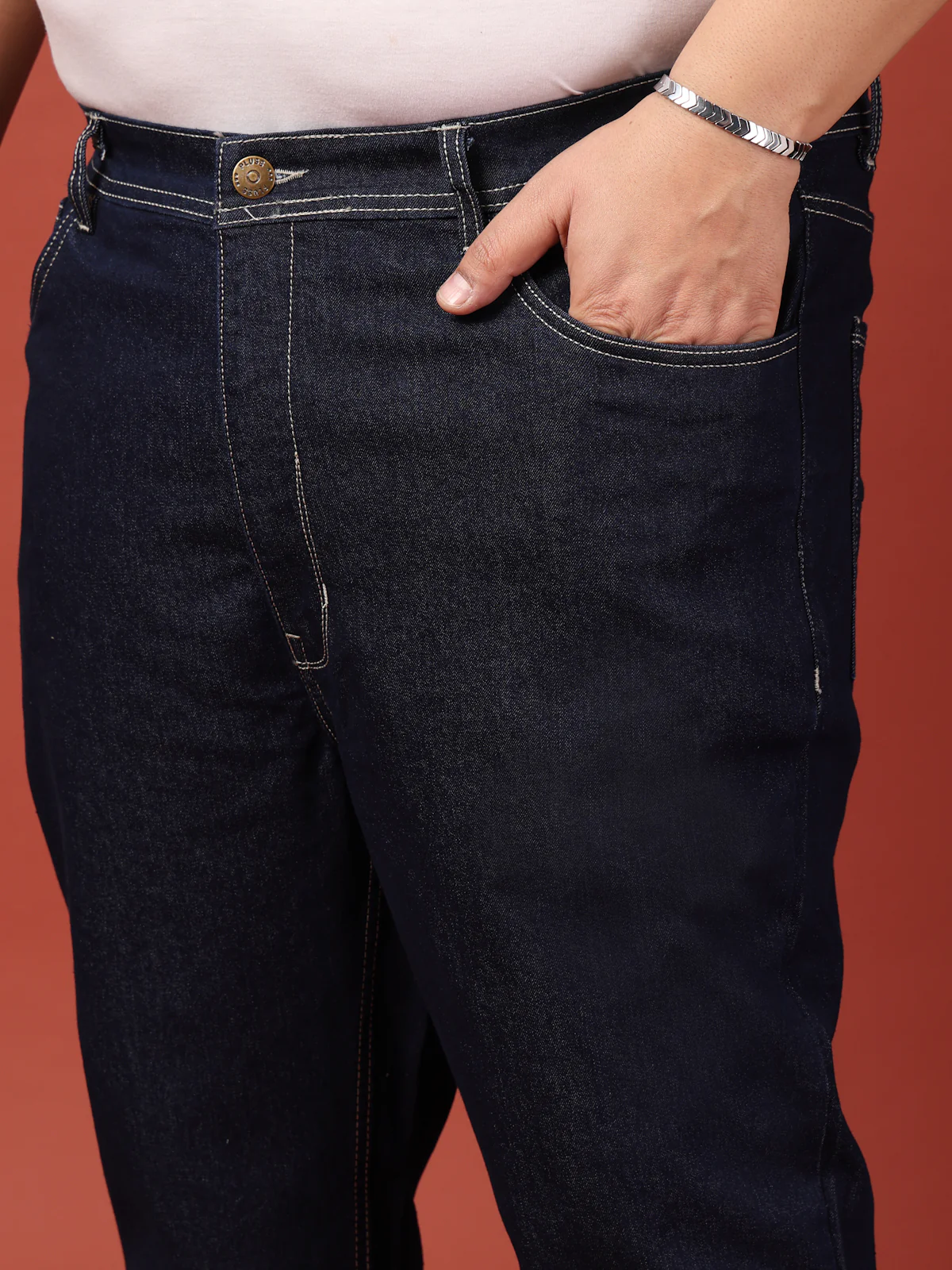 Plus Size Men Comfort Stretchable Regular Fit Cotton Jeans - Image 7