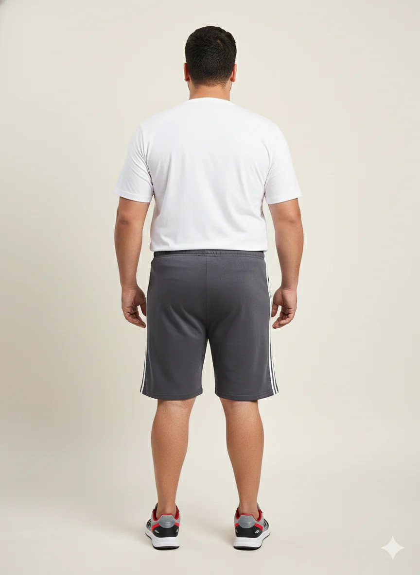 Plus Size Men Dark Grey Solid Regular Fit Shorts - Image 4