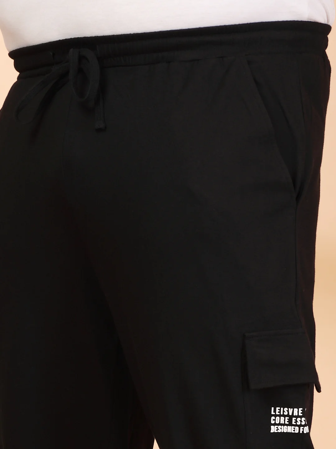 Plus Size Men Mid-Rise Cargo Track Pants - Image 7