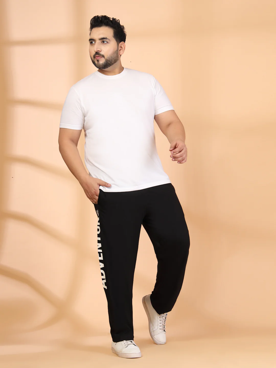 Plus Size Men Mid-Rise Track Pants - Image 2
