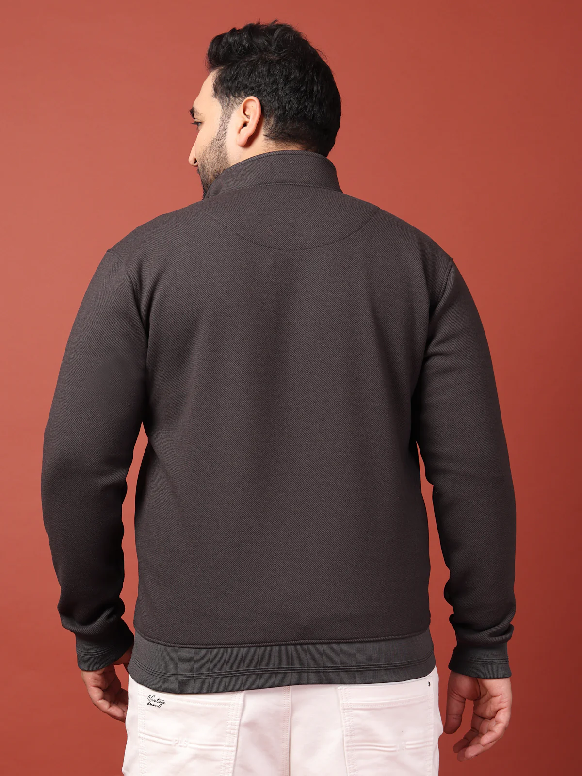Plus Size Men Open Front Jacket with Embroidered - Image 3