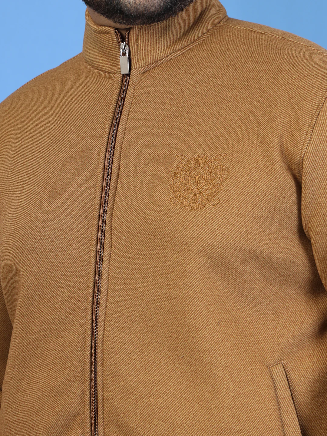 Plus Size Men Open Front Jacket with Embroidered - Image 7