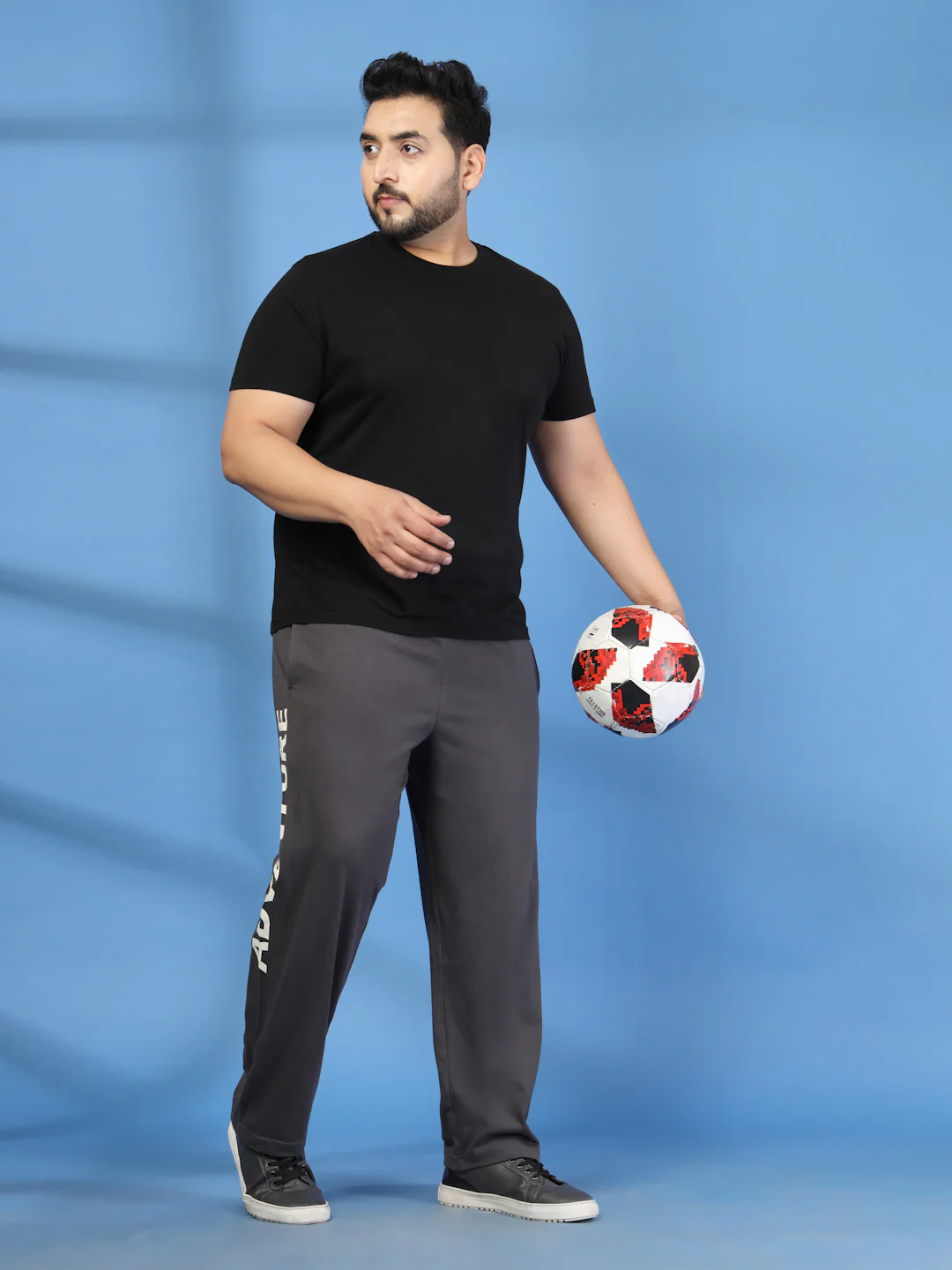 Plus Size Men Printed Mid-Rise Track Pants - Image 7
