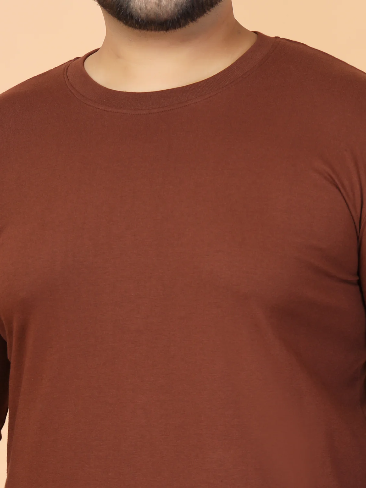 Plus Size Men Pure Cotton Solid Long Sleeves Casual T-shirt - Image 5
