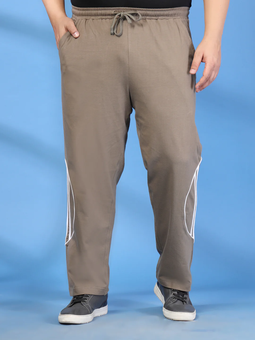 Plus Size Men Side Striped Track Pants - Image 4
