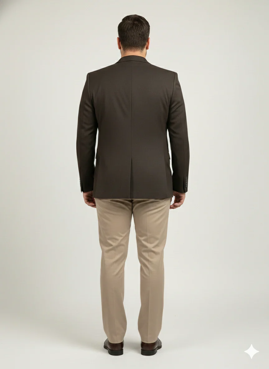 Plus Size Notched Lapel Collar Neck Single Breasted Blazer - Image 4