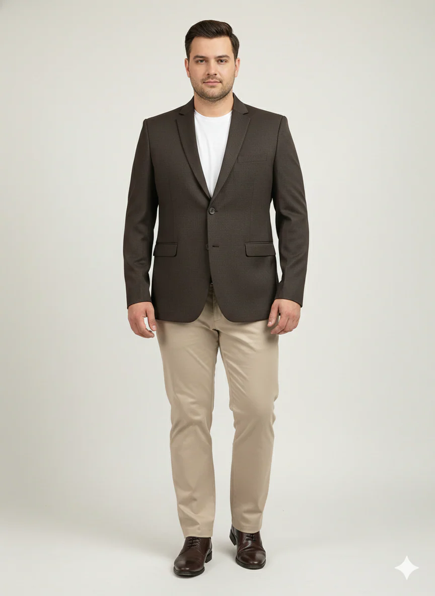 Plus Size Notched Lapel Collar Neck Single Breasted Blazer - Image 5